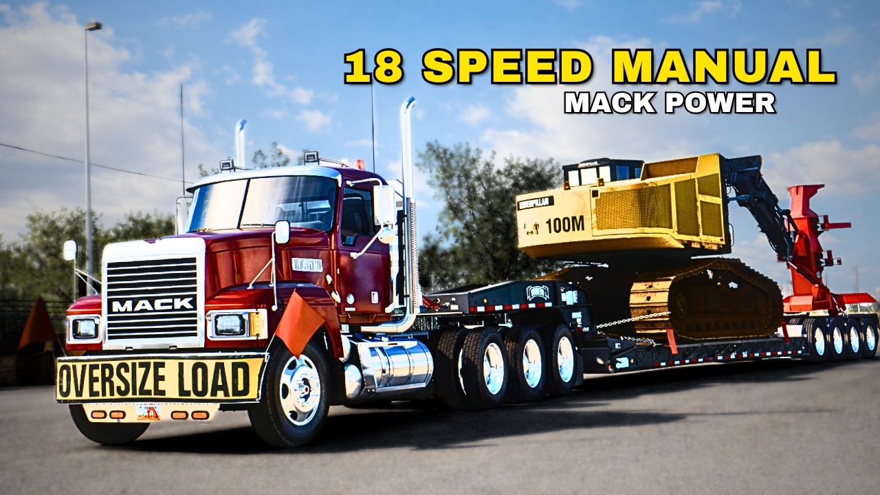Mack Pinnacle MP8 Straight Pipe Sound | 18-Speed Manual Heavy Haul (Cat 551 Feller Buncher)