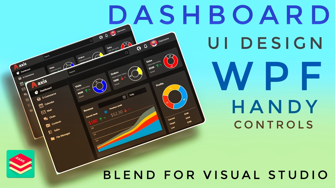 WPF Tutorial : DASHBOARD design in Visual studio blend | Handy Controls | Live Charts