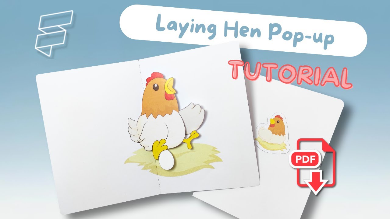 Hen Laying an Egg | Pop up Card Tutorial | Paper craft | Free template download