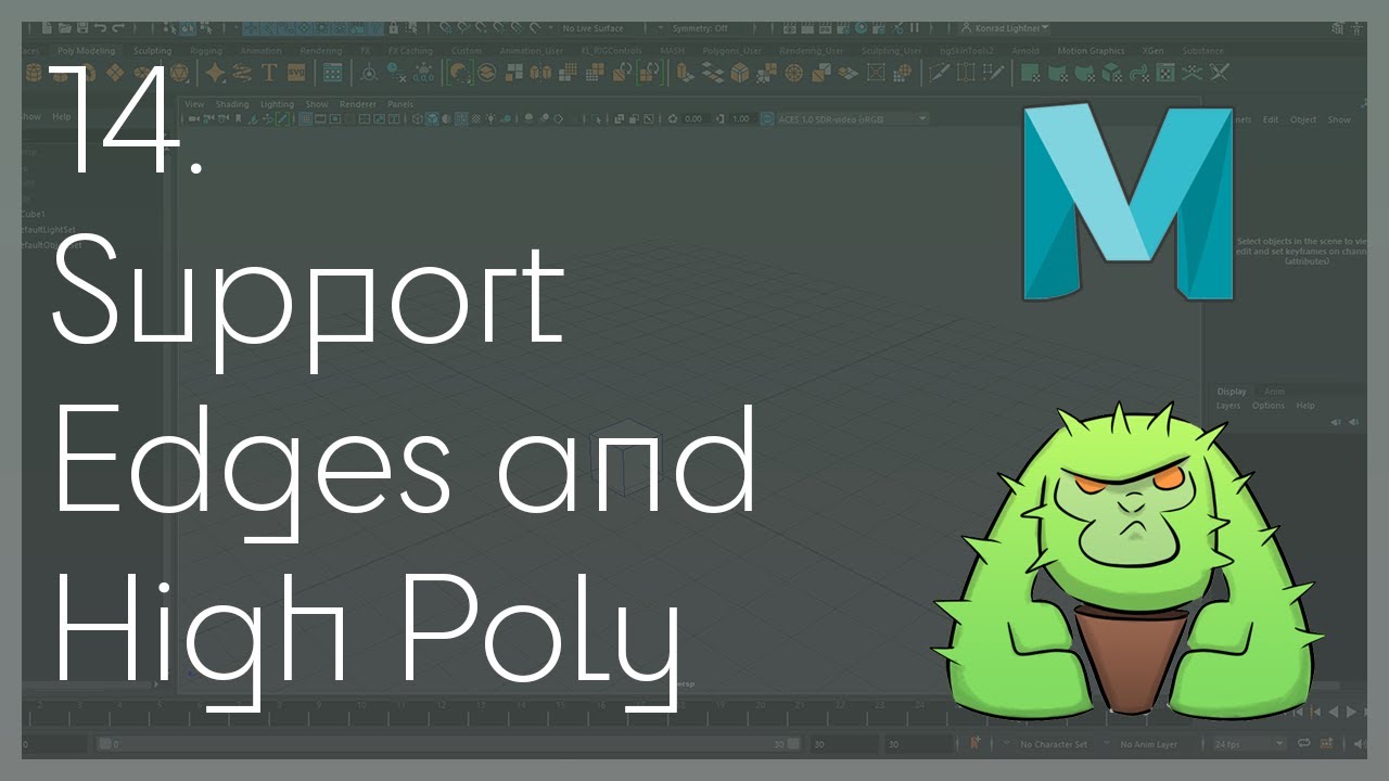 14 Maya Support Edges and High Poly Modeling