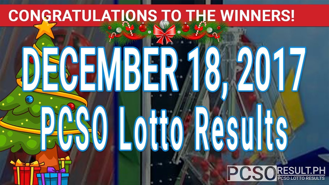 PCSO Lotto Results Today December 18, 2017 (6/55, 6/45, 4D, Swertres, STL & EZ2)