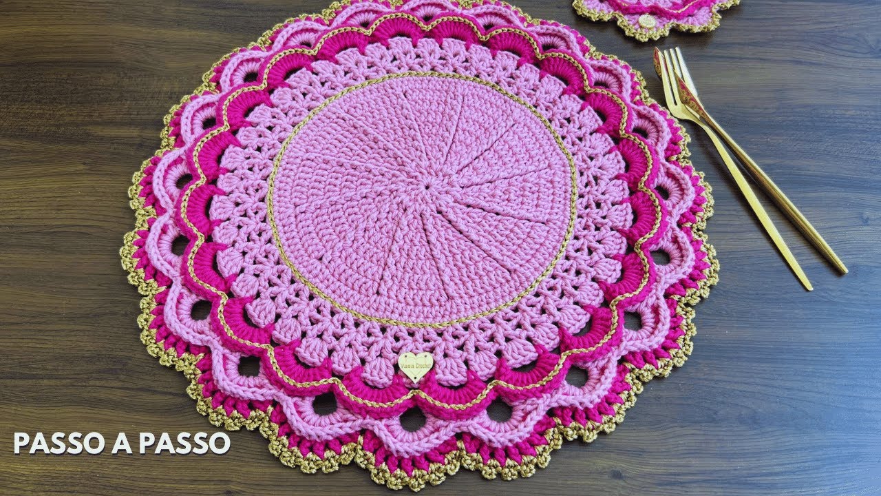 Sousplat/ lugar americano de crochê YELENA | Jogo americano de crochê | PAP | Crochet tutorial