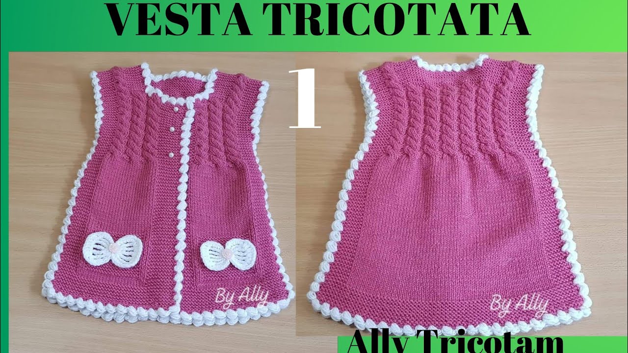 Vesta tricotata cu torsade. Jachetica Partea 1.