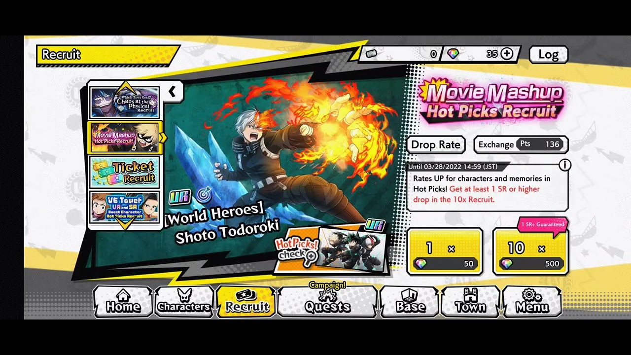 My Hero Ultra Impact F2P Account. World Heroes Mission Banner 286 Recruits Ex Pts.