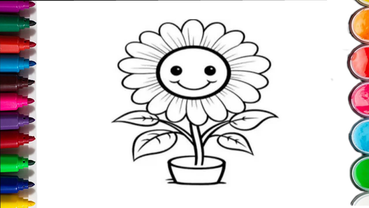 How to draw sunflower step by step | drawing and paiting flowers for beginner | easy drawing