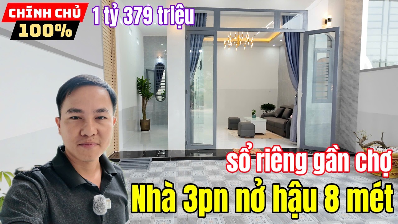 T&acirc;y Ninh: b&aacute;n nh&agrave; 3PN 216m2 sổ ri&ecirc;ng nở hậu hơn 8m mặt tiền đường &ocirc; t&ocirc; c&oacute; s&acirc;n vườn gần chợ Long Hải