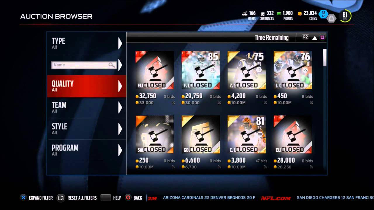 ON THA BLOCK Madden 16 Ultimate Team Auction Block