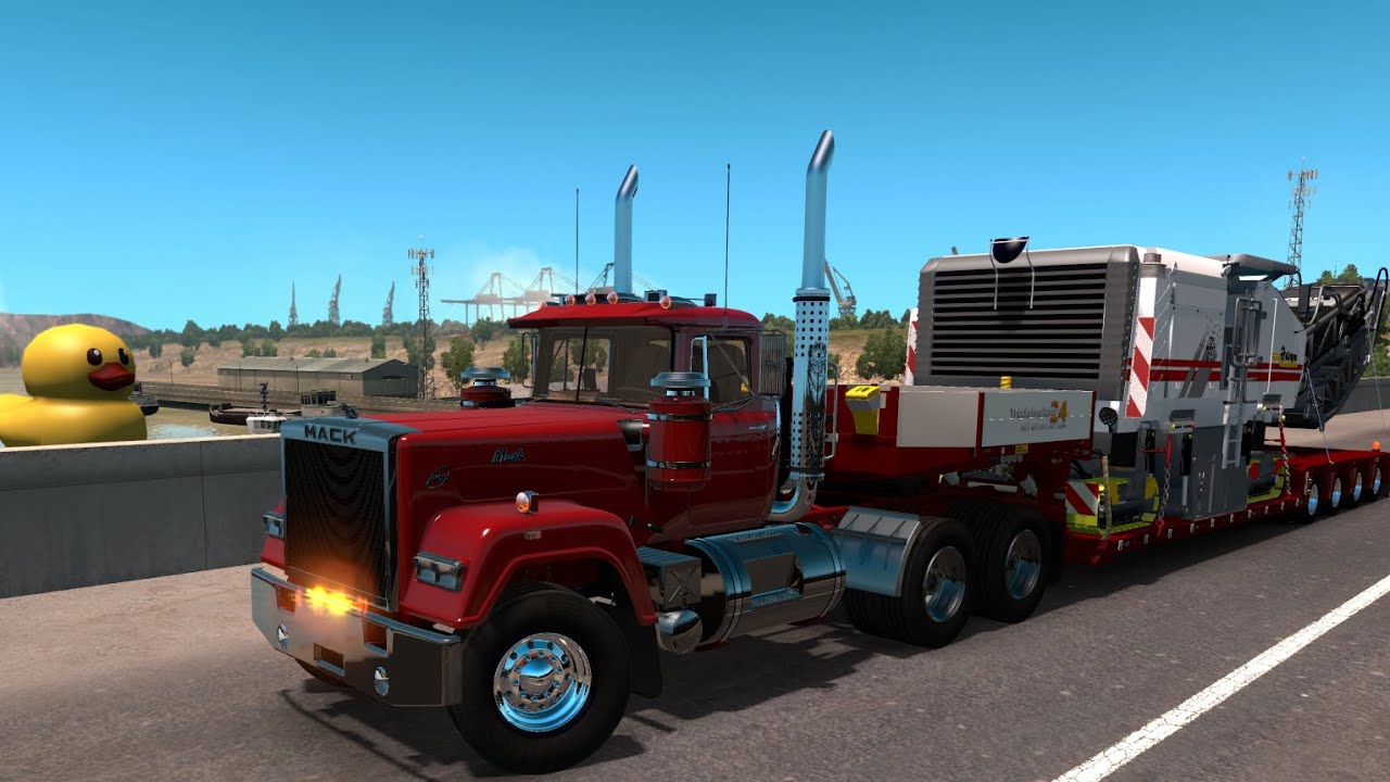 ATS HEAVY HAUL WIRTGEN ROAD PROFILER MACHINE WITH A MACK SUPERLINER