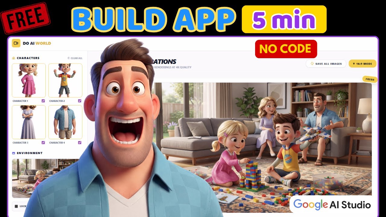 I Built This FREE No-Code AI App in 5 Minutes | Google AI Studio