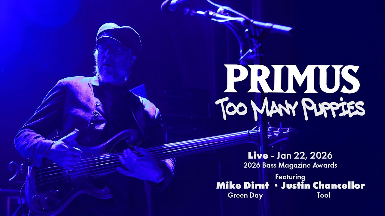 Primus - Too Many Puppies - Live - 2026 Bass Magazine Awards -  Mike Dirnt, Justin Chancellor