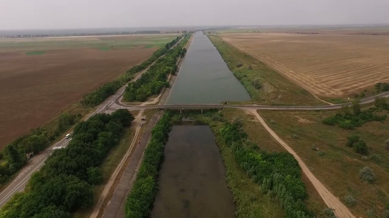 Ukraine. Dam on the North Crimean Canal before the war. Північно-Кримський канал.