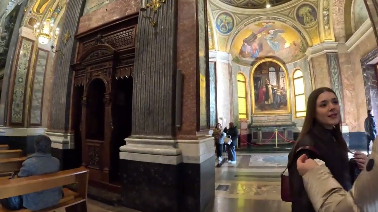 Pompeii church විනාශය අතර ඉතිරි වූ දේවස්ථානය Napoli Italy Sinhala travel vlog