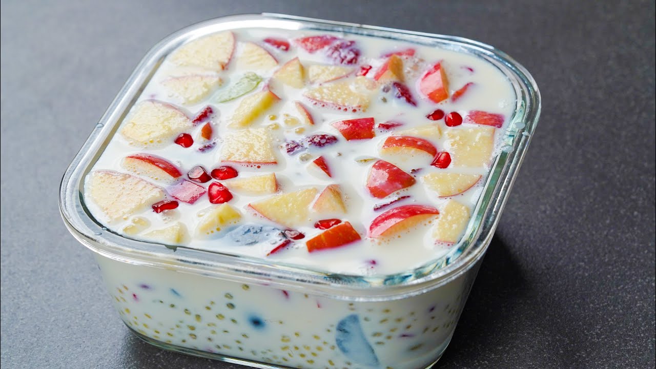 Fruits Sago Dessert Recipe | Healthy Fruits Dessert | Milk Sago Fruits Dish | Ramadan Iftar Recipe