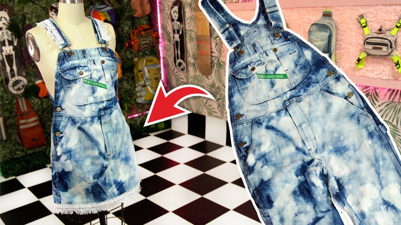 Turn Old Denim Overalls into a Cute Mini Dress! ✂️ | Easy DIY Upcycle Project(STEP BY STEP TUTORIAL)