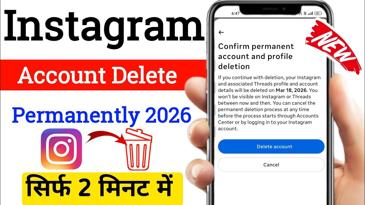Instagram Account Delete Kaise Kare Permanently 2026 | How To Delete Instagram Account Permanently 