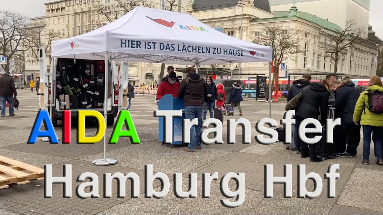Transfer in Hamburg Hbf - AIDA Kreuzfahrten (12-2021)