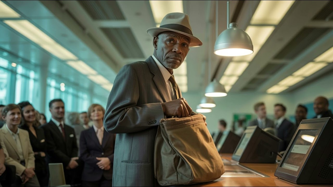 Un anciano negro entra en un banco con una bolsa. Se ríen... hasta que se arrepienten.