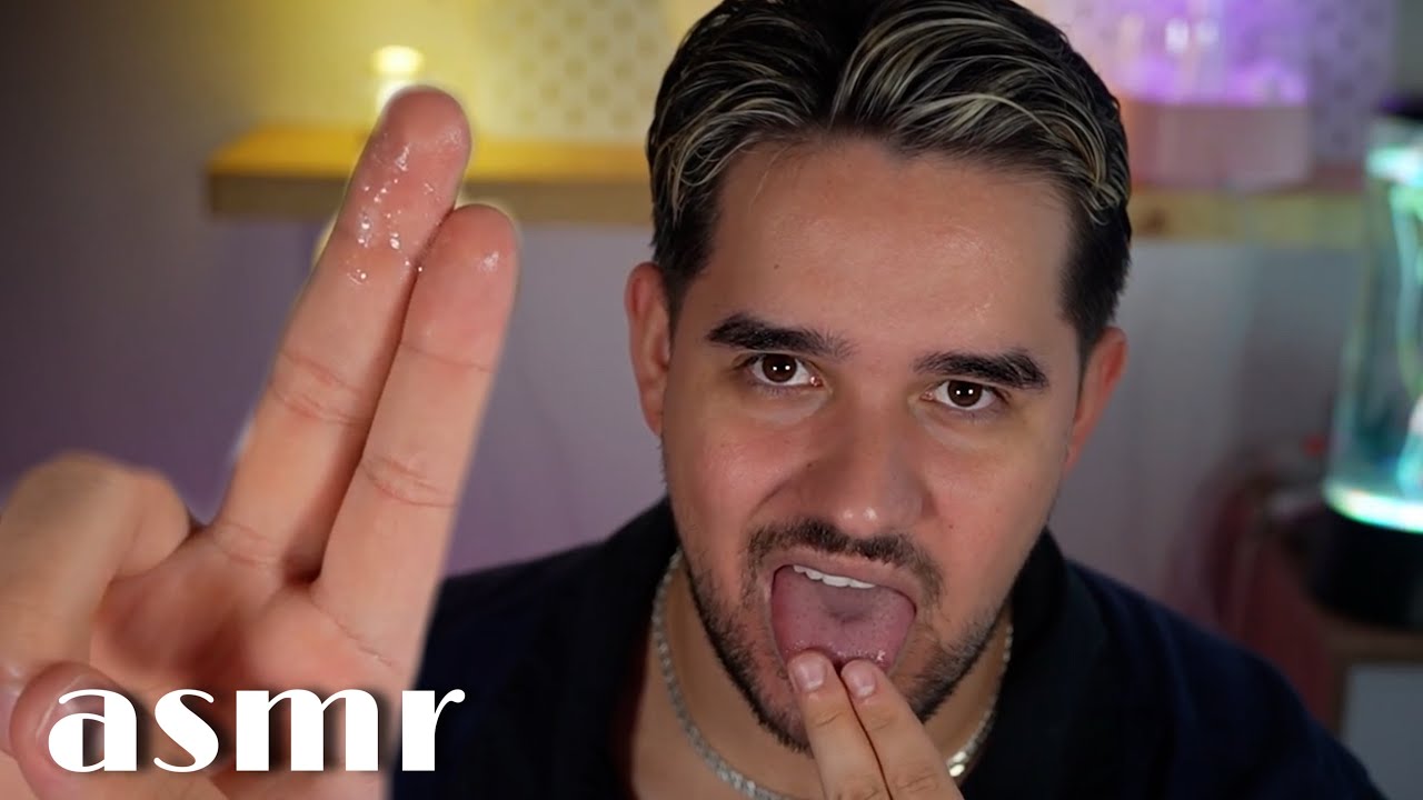 ASMR MOUTH SOUNDS/SPIT PAINTING Y BESOS ENCIMA DEL MICROFONO