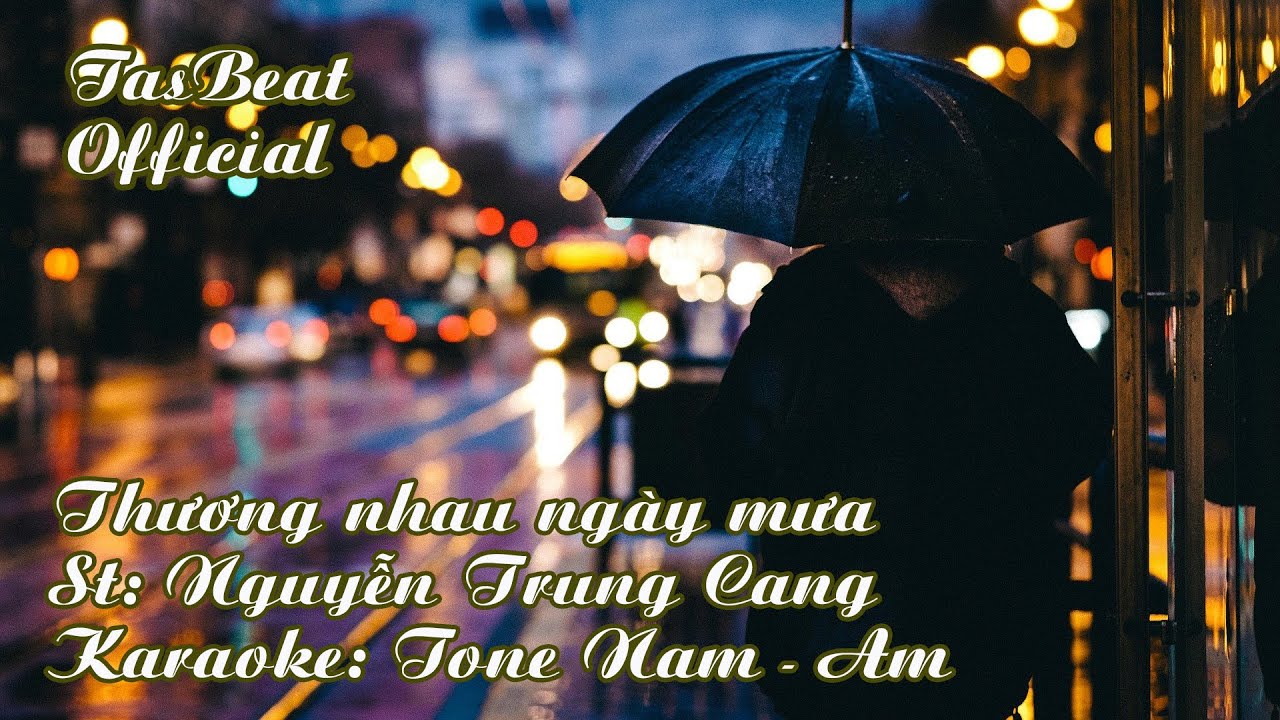 Karaoke Thương nhau ngày mưa - Tone Nam | TAS BEAT