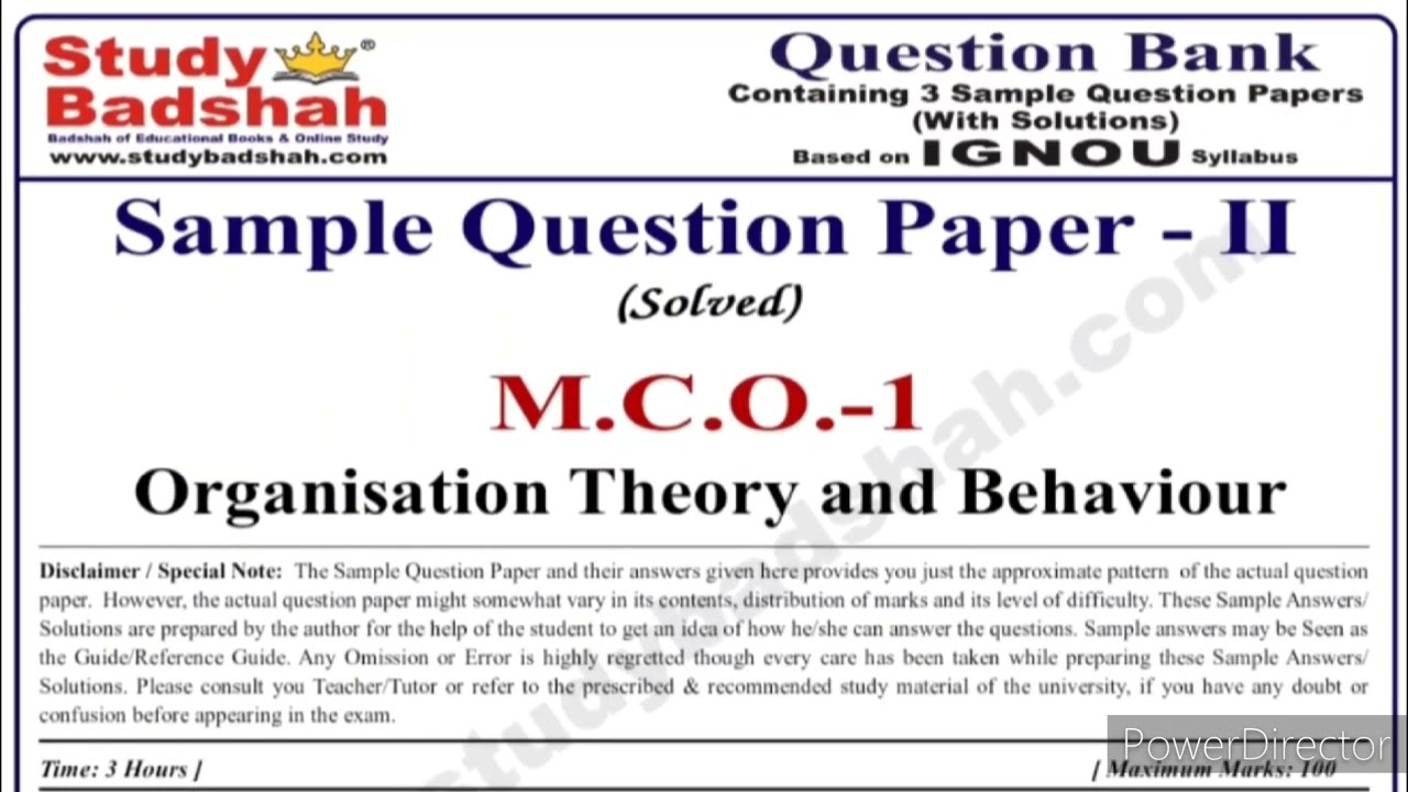 MCO 01 Important Questions in English | MCO 01 Sample Paper | MCO 01 Exam Notes | MCO 1 guess Paper