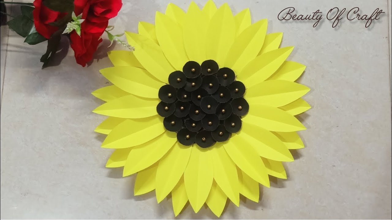 DIY 😍 Big Paper Sunflower Wall Decor Craft lPaper Sunflower Wall Hanging l
