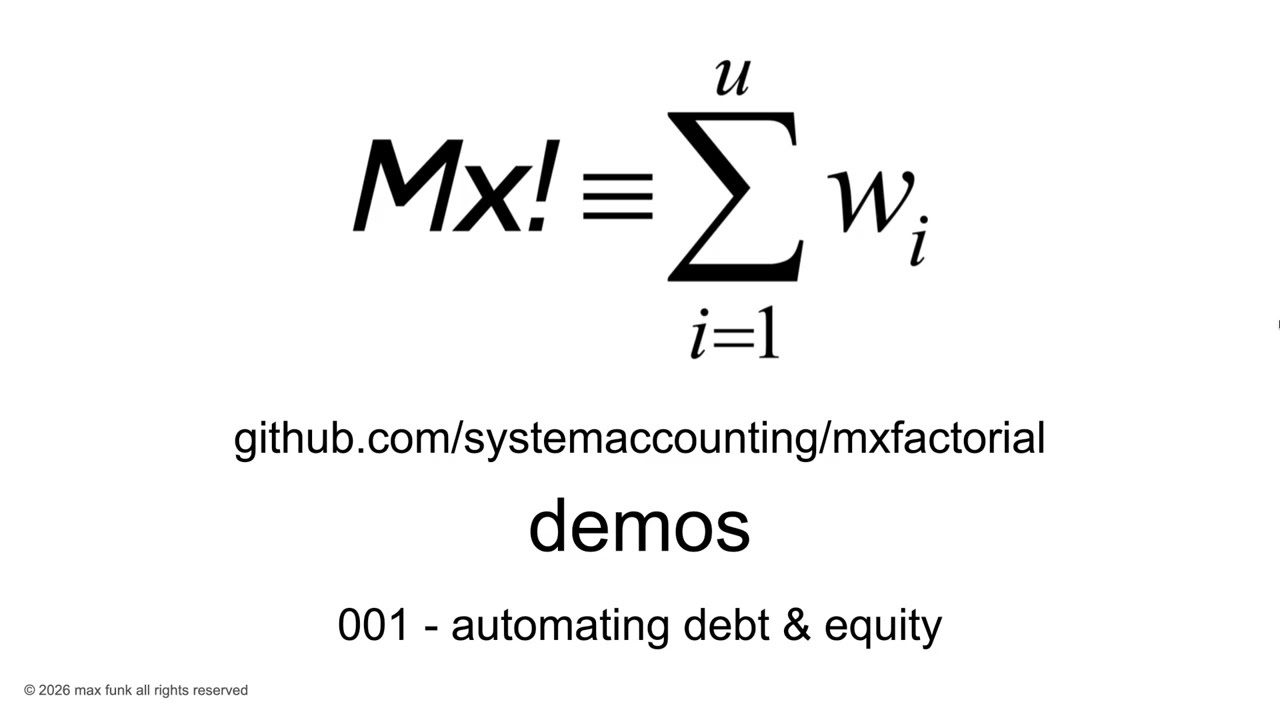 mxfactorial demos - 001 - automating debt & equity