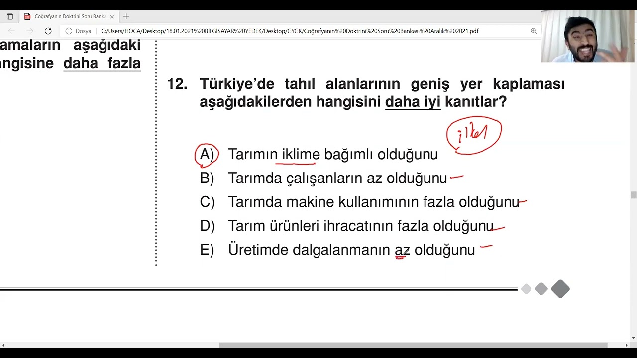 TÜRKİYE'DE TARIM VE HAYVANCILIK TEST 1