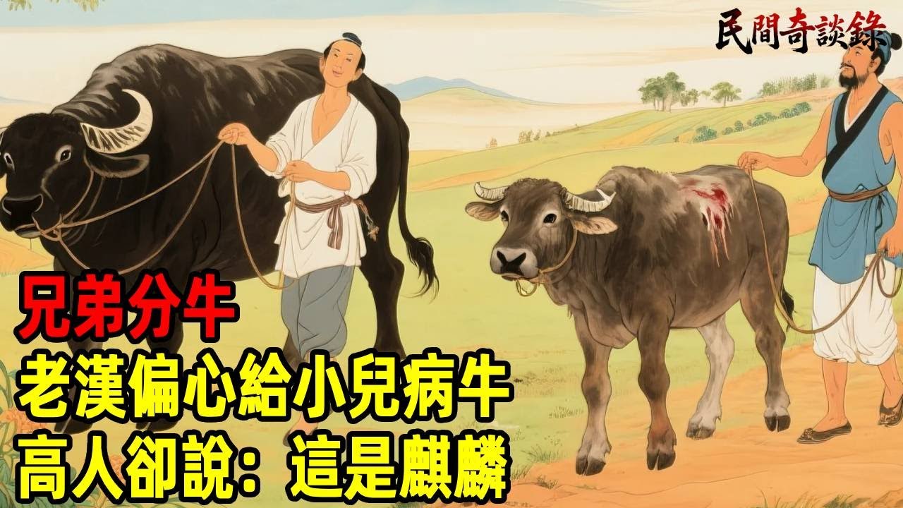 兄弟分牛，老漢偏心給小兒病牛，高人卻說：這是麒麟！【民間奇談錄】#民間故事 #台灣傳說 #懸疑故事 #銀髮頻道 #懷舊故事 #助眠故事