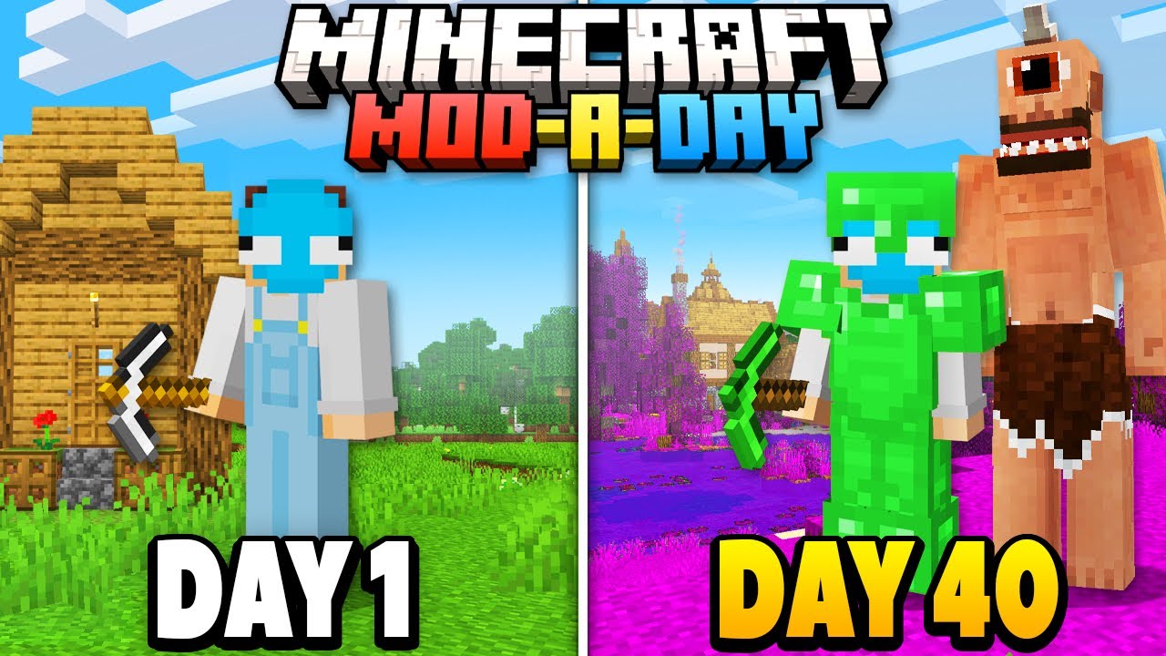 Minecraft, But I Add a NEW MOD Every Day...