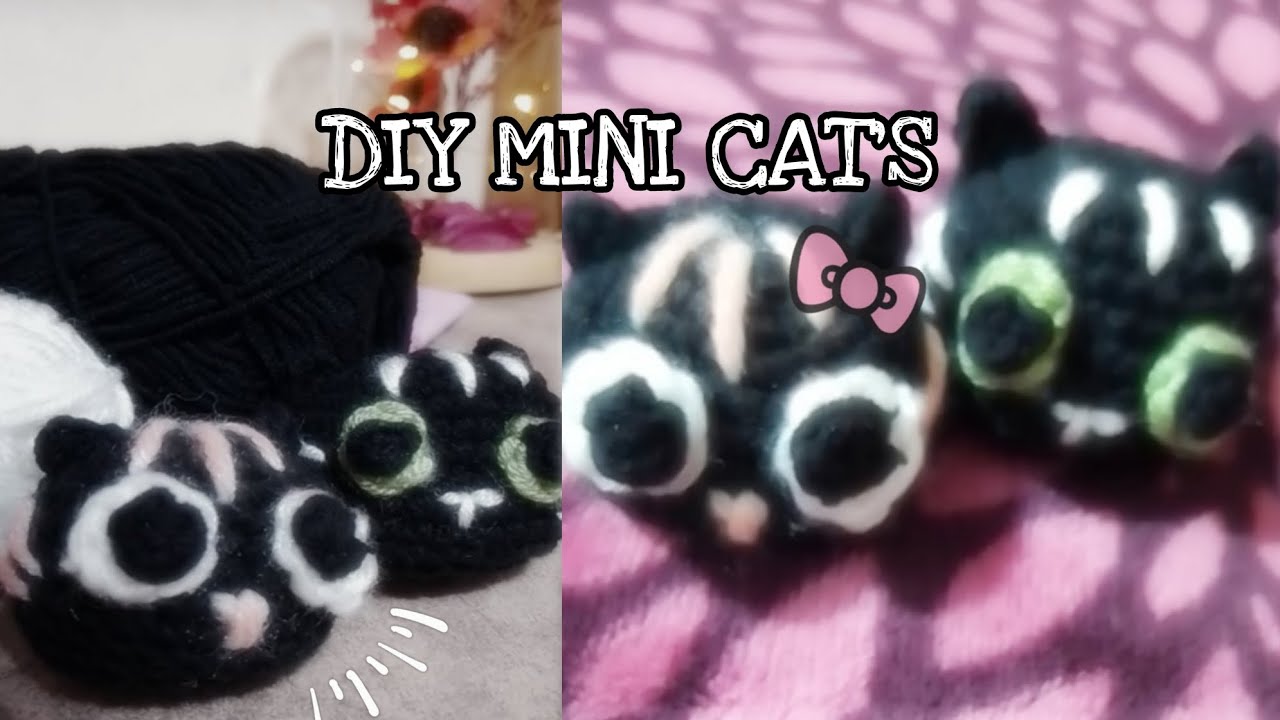 Mini Cat Amigurumi Tutorial 🌟 Easy Crochet for Beginners 🖤