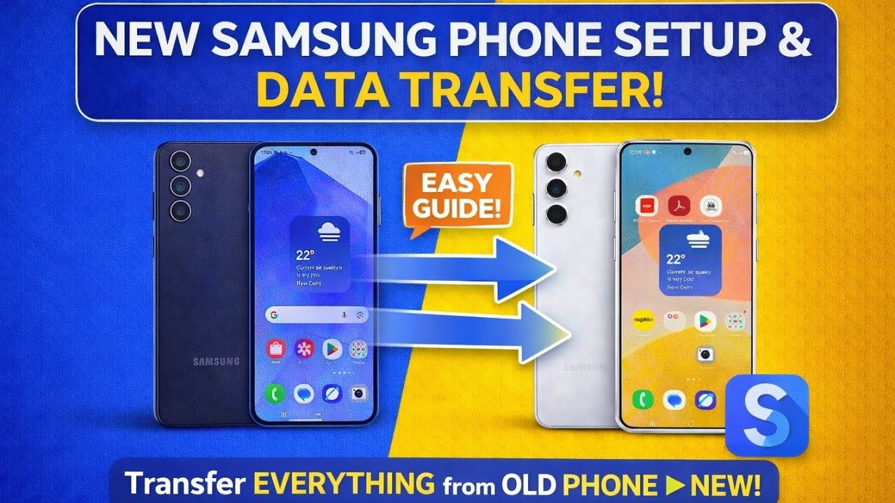 How to setup any New Samsung Phone | Data transfer from old samsung to new by Smart Switch | A55 