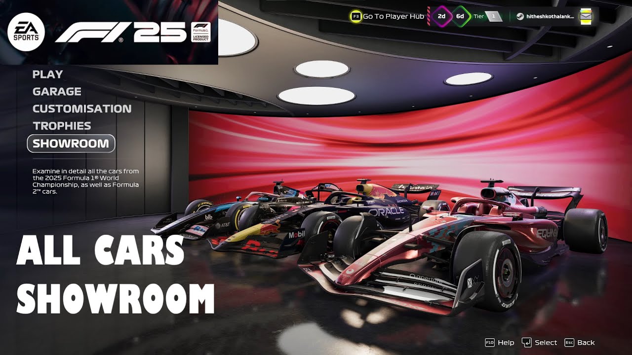 F1 25 ALL CARS!!! SHOWROOM VIEW 