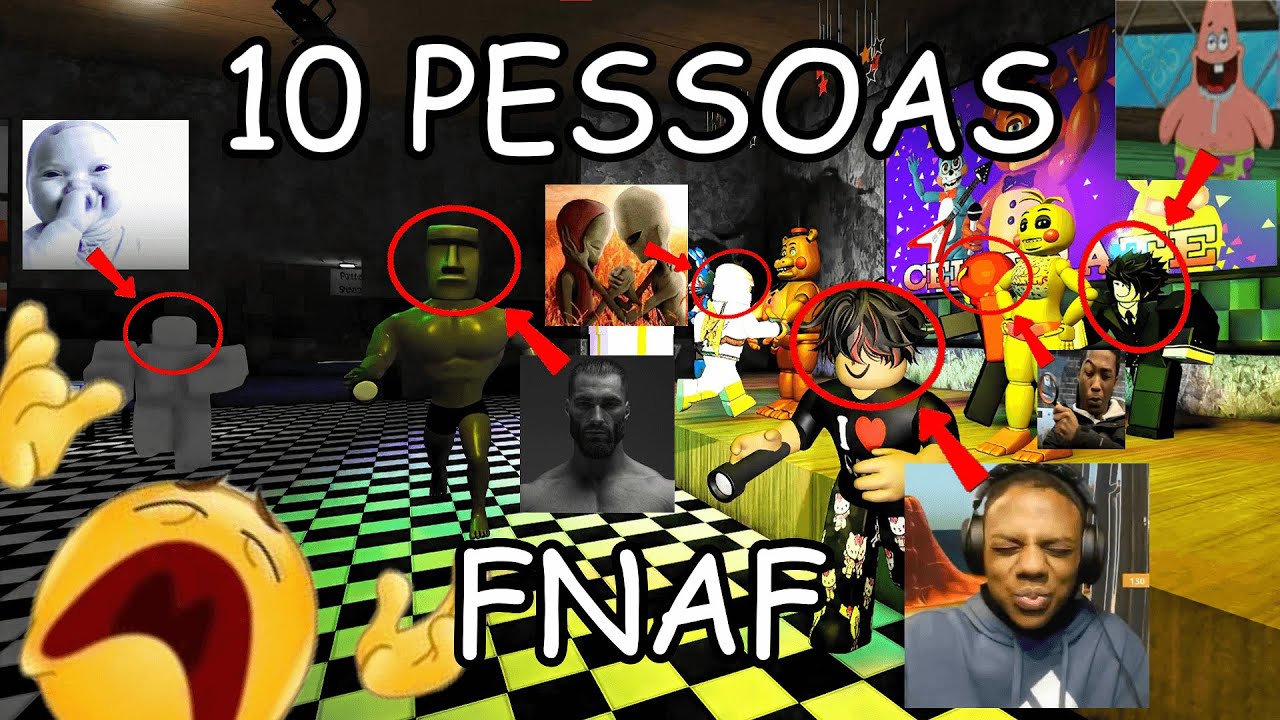 QUANDO 10 PESSOAS JOGAM FNAF MAS É NO ROBLOX｜FNAF DOOM