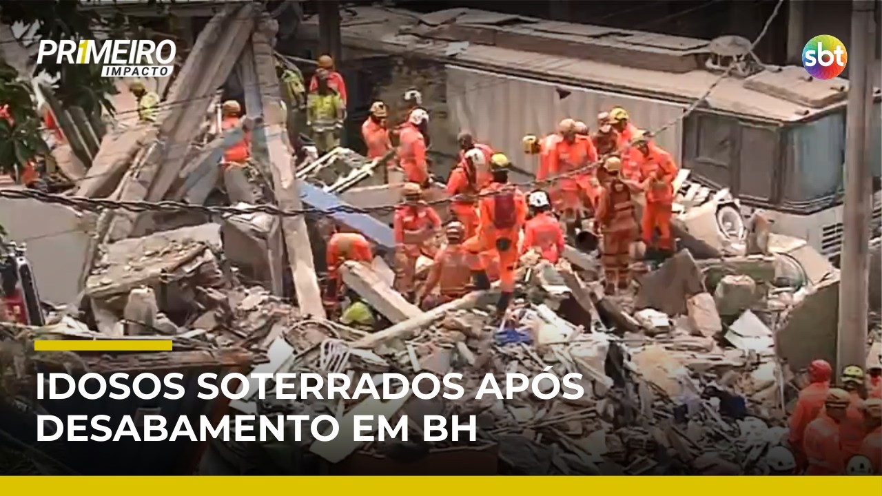 MG: Bombeiros buscam idosos soterrados após desabamento de prédio com asilo | #PrimeiroImpacto