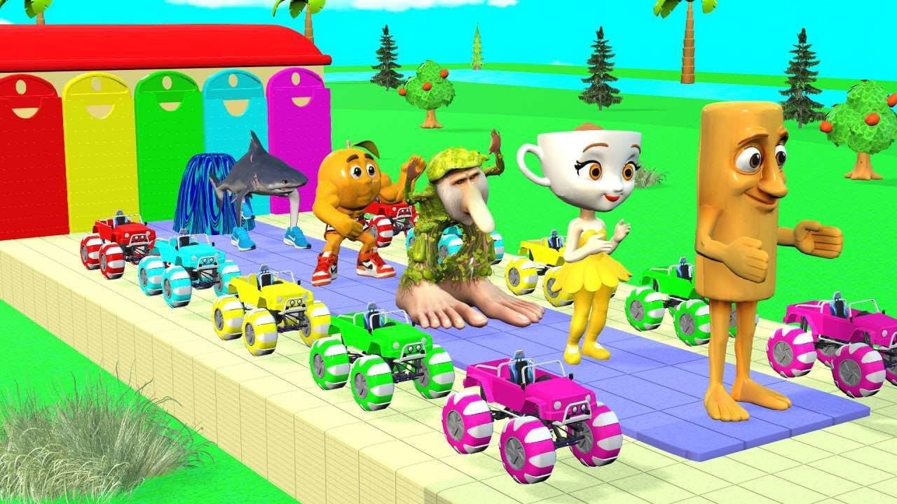 Long Slide Game with Balerina Sahurn Patapim U Din Din Dun Tralalera Tralala 3d Animal Game Funny 3d