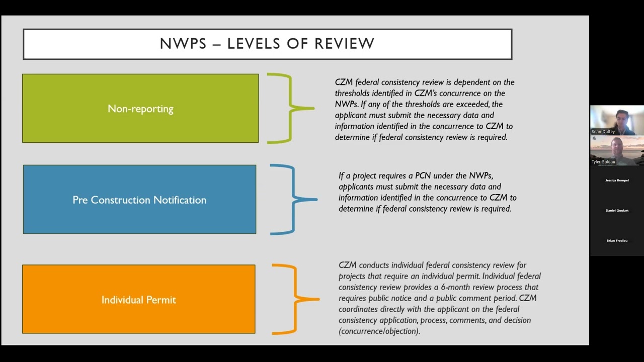 CZM Federal Consistency Review Webinar on U.S. Army Corps of Engineers Nationwide Permit – 3/10/26