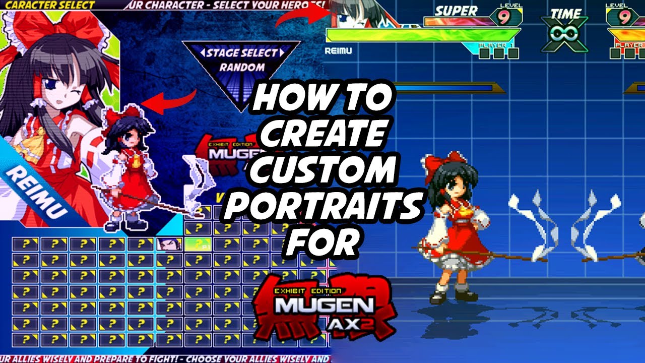 كيف تصنع اللوحات المخصصة لHow to create special portraits for M.U.G.E.N. Ax2 Exhibit Edition