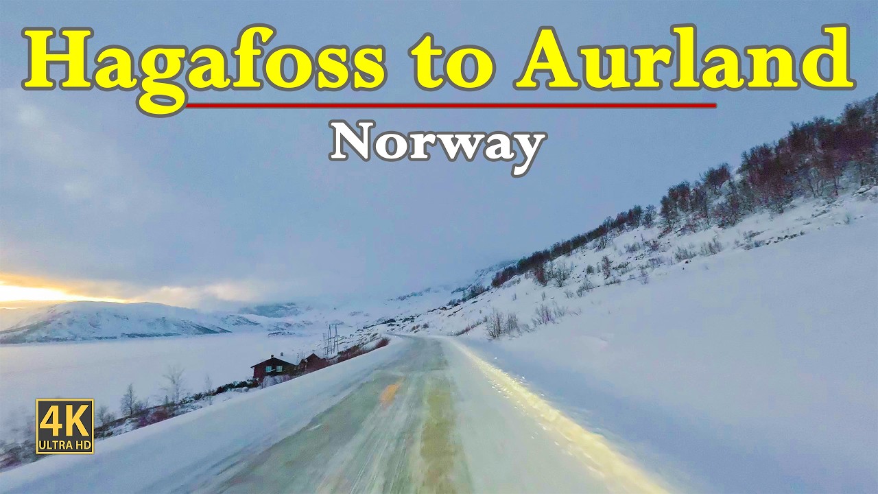 Hagafoss to Aurland In Norway 🇳🇴 | Scenic Road Trip In 4K | POV Winter Driving Into The Night