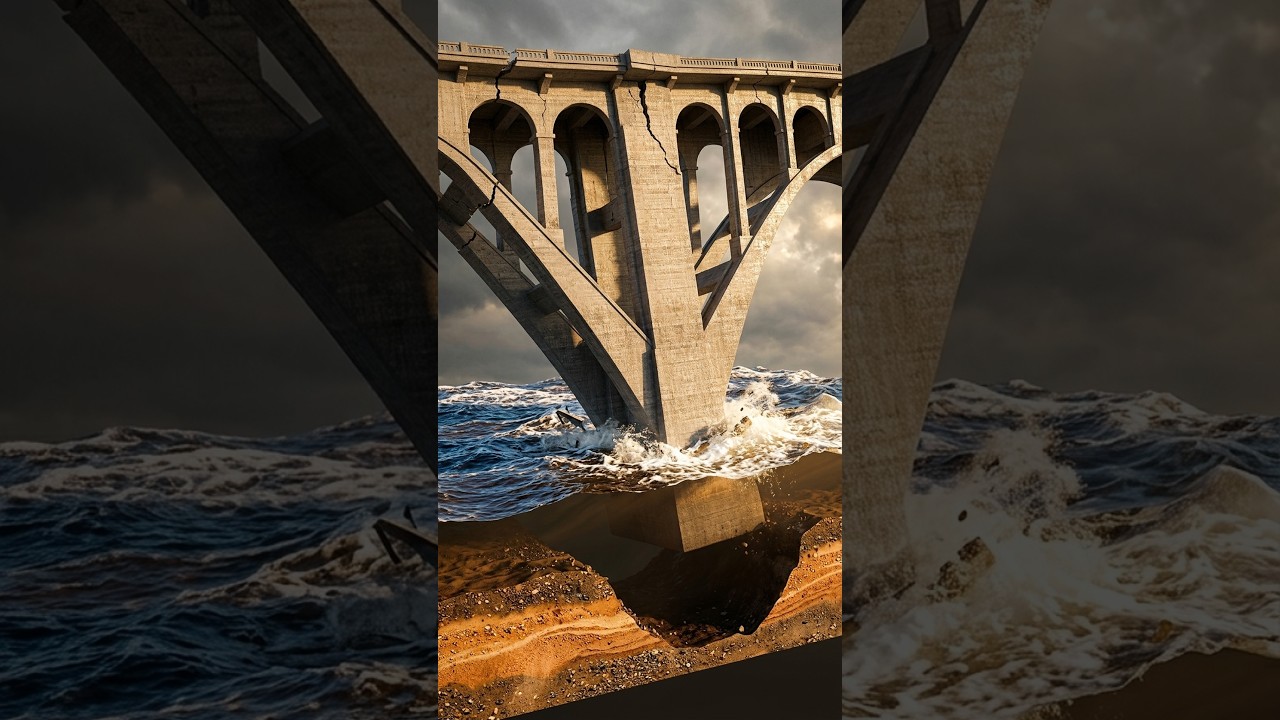How a Hole in the Riverbed Becomes a Bridge Collapse #Shorts