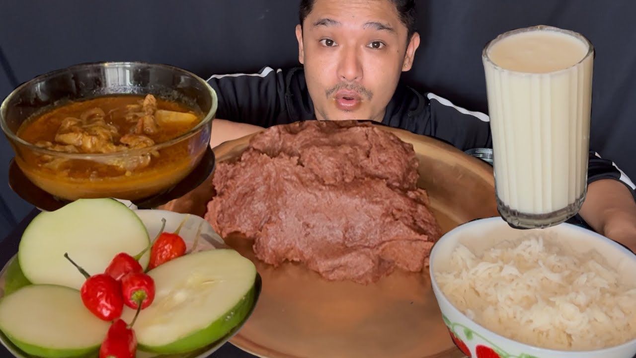 Kodo ko dhido,khasiko masu,dalle khurasani salad,mohi,bhat mukbang 