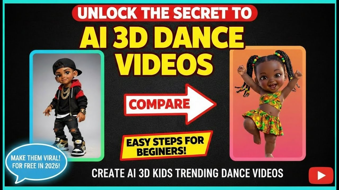 How To Create an Ai 3D Character Kids Dance Video (For Beginners) 2026 -  TikTok/Instagram -Go Viral