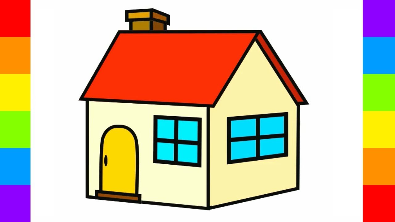 how to draw a 3d house step by step easy