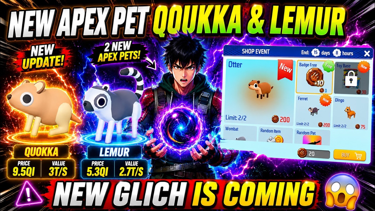 NEW APEX PET LEMUR & QUOKKA STEAL A PET FREE FIRE | STEAL A PET NEW UPDATE | NEW GLICH IS COMING