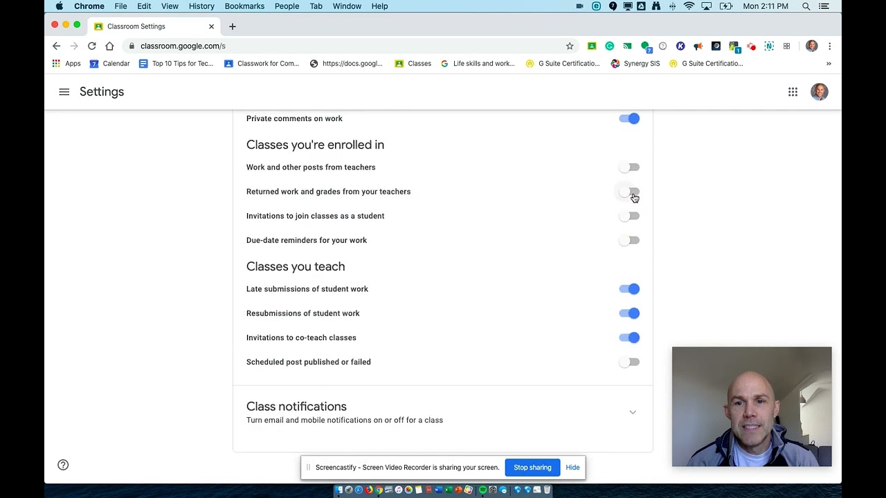 Google Classroom Notifications