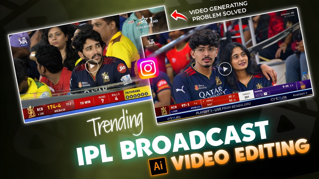 Instagram viral IPL Stadium Broadcast Ai video editing | Trending IPL Broadcast Ai video editing