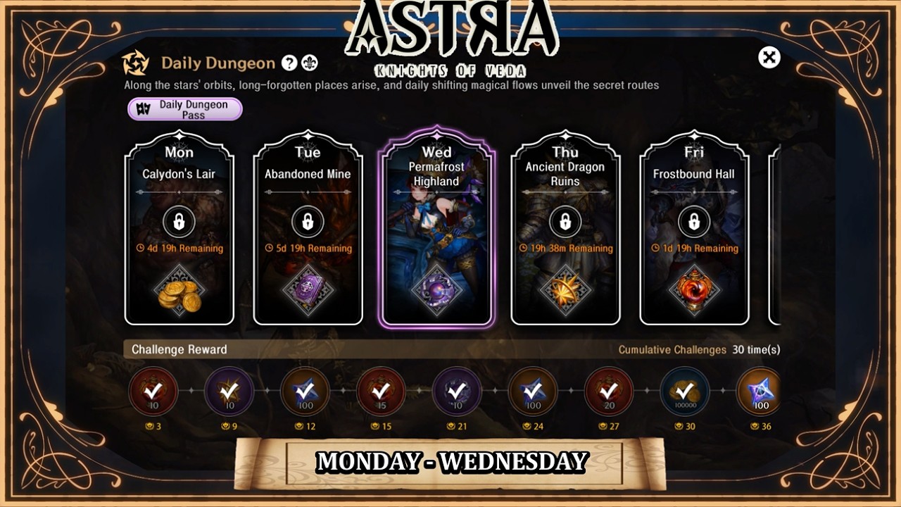 ASTRA: Knights of Veda - Daily Dungeon (Monday-Wednesday)