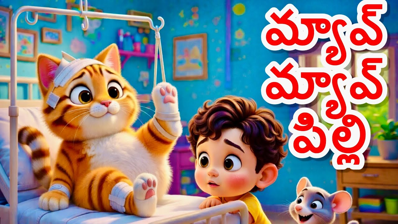 Meow Meow Pilli #cat Telugu Rhyme | Telugu Baby Songs | మ్యావ్ మ్యావ్ పిల్లి తెలుగు పిల్లల పాట #kids
