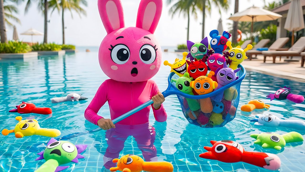 Something Lurking in the Pool?! Pinki Found Every Sprunki 💦