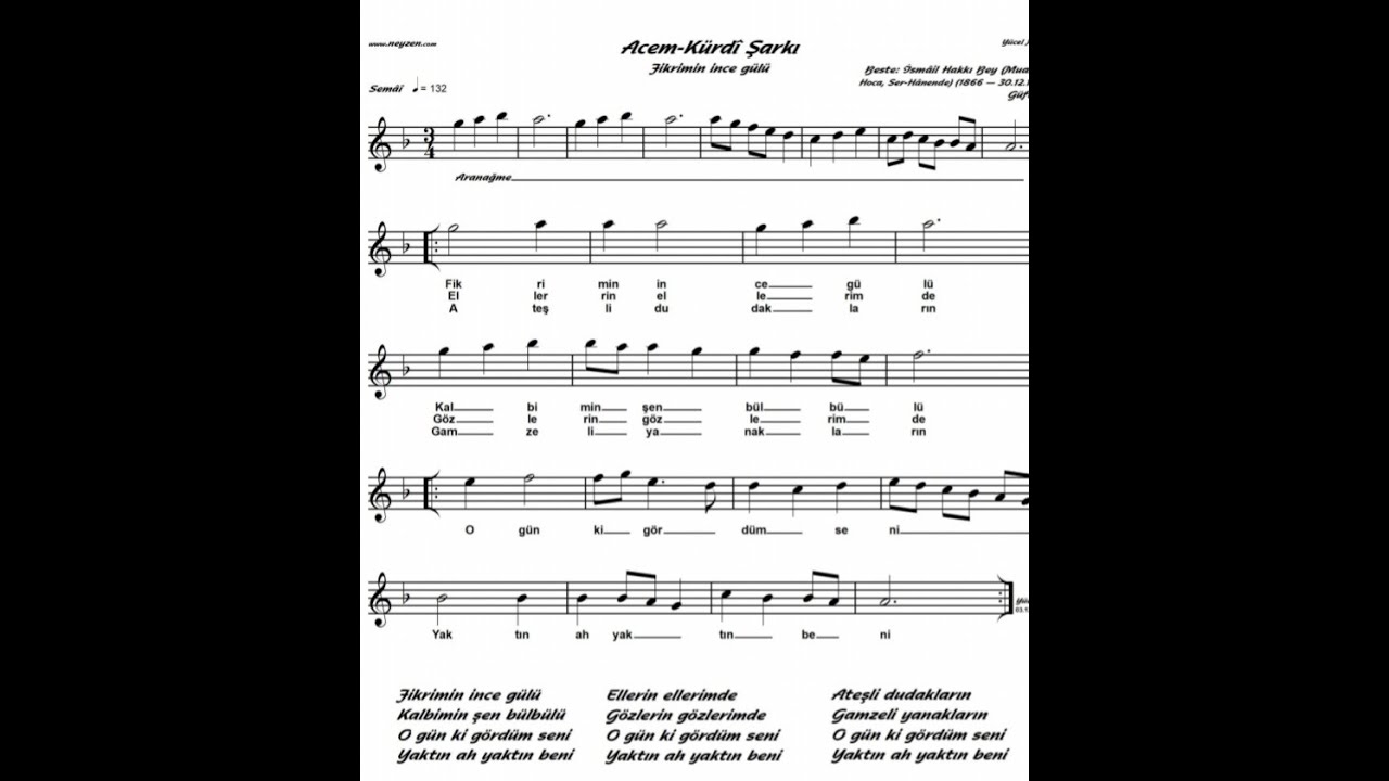 Fikrimin İnce Gülü (Çok yavaş, ders videosu)