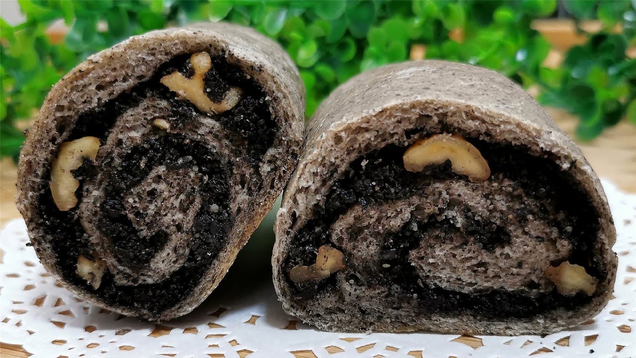 多吃黑芝麻好處多，不用手揉做麵包，鬆軟香甜太香了